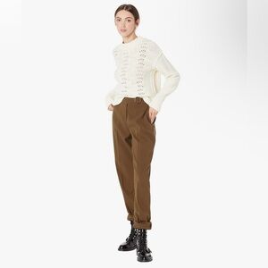 Free People Sweater Women Sz L Ivory Knit Open Weave Pullover Boho Cottagecore